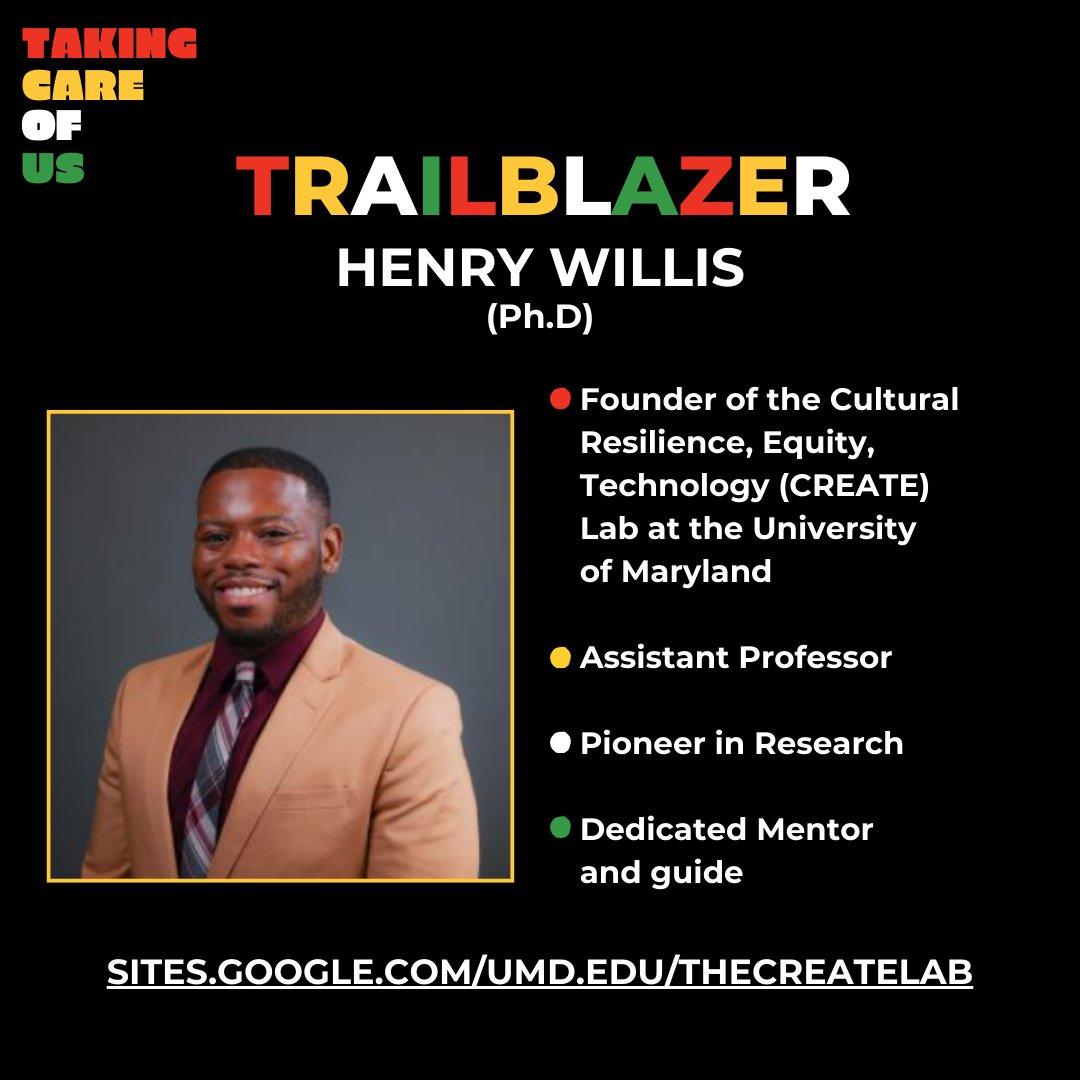 Dr. Henry Willis is shaping the future of research, resilience, and mentorship. Learn more about his work at SITES.GOOGLE.COM/UMD.EDU/THECRE…. For more about our Taking Care of Us Initiative and Roundtable Event, visit health.maryland.gov/suicideprevent…