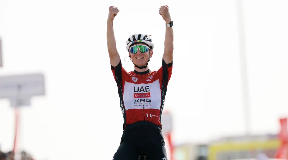 CyclingIsma's tweet image. Ya están aquí 🔥🔥🔥

🐐 Pogacar gana la etapa reina con final Jebel Hafeet (10,9km al 6,7%) y CG en el 🇦🇪 #UAETour

💨 Vingegaard gana la CRI decisiva con final en Malhao (2,1km al 9,2%) y la CG de la 🇵🇹 #VoltaaoAlgarve

Empiezan la temporada ganando
🎯 rumbo al #TDF2025