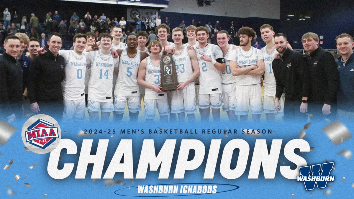 The MIAA (@themiaa) on Twitter photo ππππ πππππππππ ππ
Congratulations to <a href="/IchabodMBB/">Washburn MBB</a> on capturing the program's 11th MIAA regular season championship title Saturday night in Topeka!
#BringYourAGame ππππ πππππππππ ππ
Congratulations to <a href="/IchabodMBB/">Washburn MBB</a> on capturing the program's 11th MIAA regular season championship title Saturday night in Topeka!
#BringYourAGame