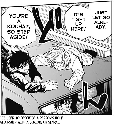 Ah, they still have the senpai and kohai thing even if they de-aged Shin. GOOOOOD.