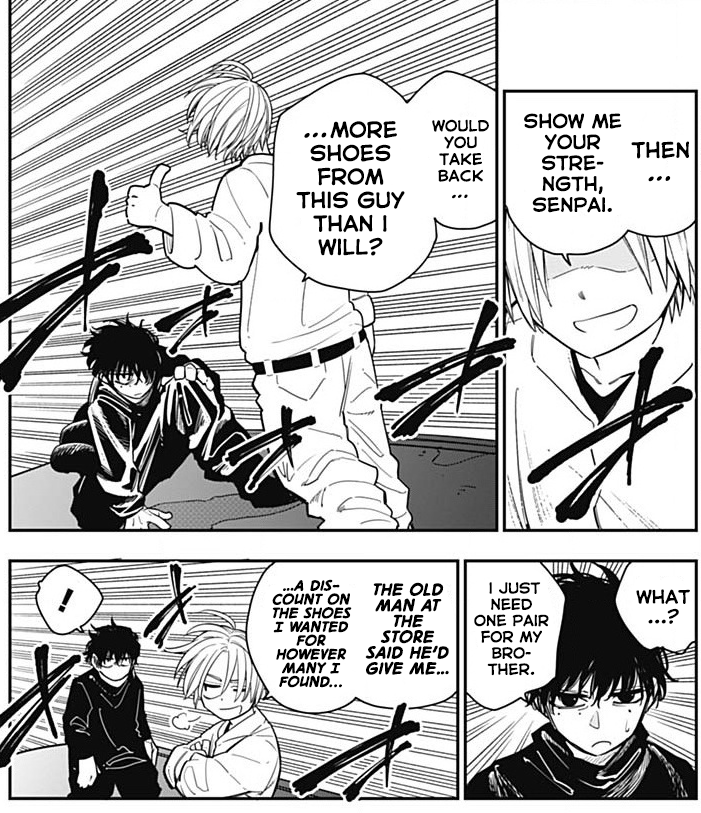 Ah, they still have the senpai and kohai thing even if they de-aged Shin. GOOOOOD.