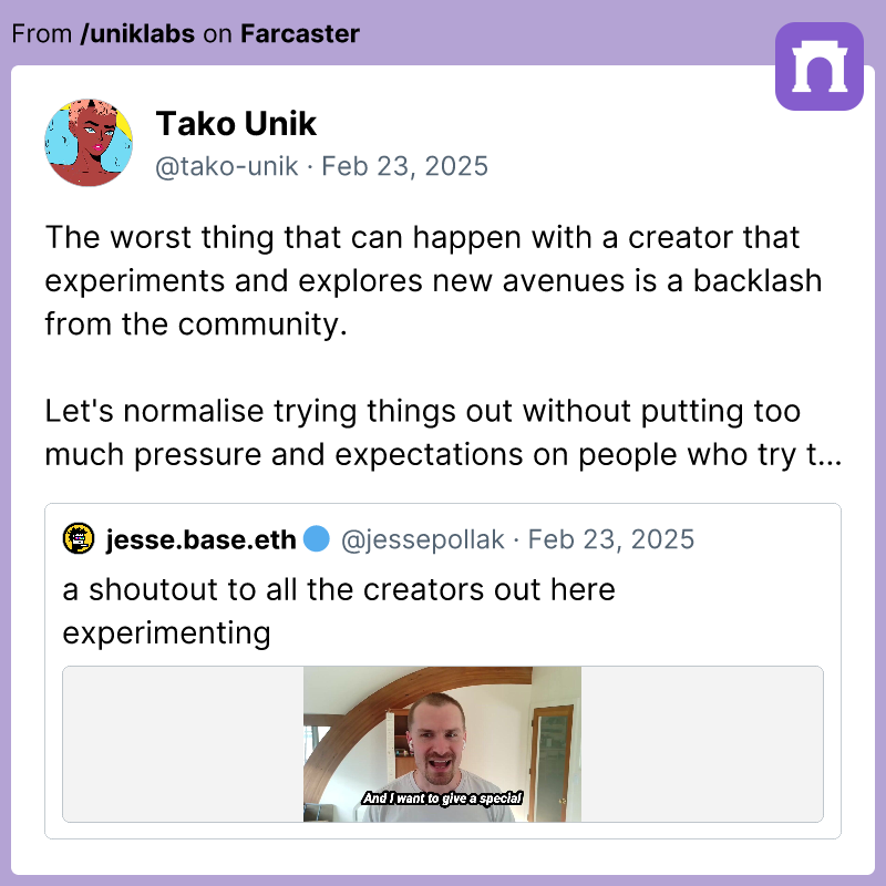 Unik Tako (@tako_unik) on Twitter photo Building. Creating. Innovating 🌶️
Starter pack: <a href="/farcaster_xyz/">Farcaster</a> <a href="/base/">Base</a> <a href="/UnikLabs/">Unik Labs 🌶️</a> Building. Creating. Innovating 🌶️
Starter pack: <a href="/farcaster_xyz/">Farcaster</a> <a href="/base/">Base</a> <a href="/UnikLabs/">Unik Labs 🌶️</a>