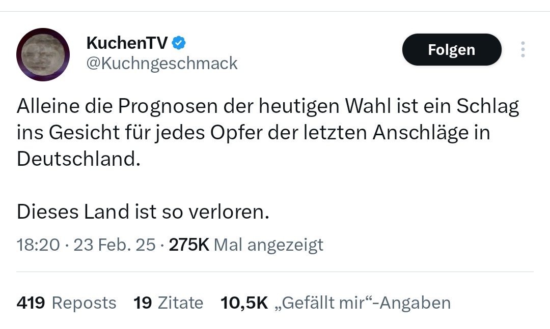 Jetzt dreht er vollkommen durch. Du bist eine Schande für die Opfer