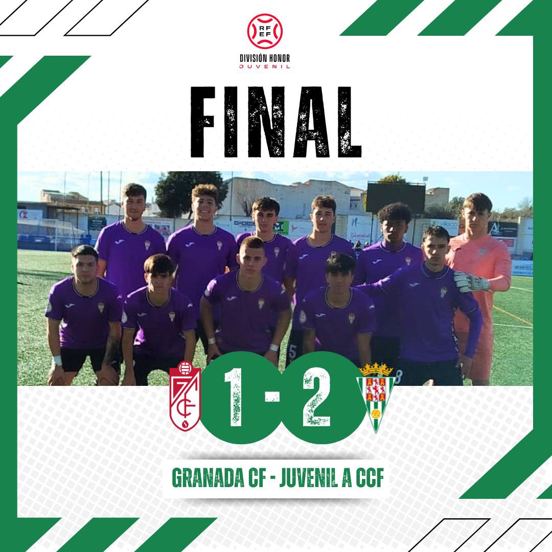 🔚 𝗙𝗜𝗡𝗔𝗔𝗔𝗔𝗟 ⤵️

🏆 División de Honor Juvenil 
🆚 <a href="/CanteraNazari/">Granada CF Cantera</a> 1 - #JuvenilACCF 2

⚽️ Borja García 
⚽️ Alvarito 

💚 #CanteraCCF