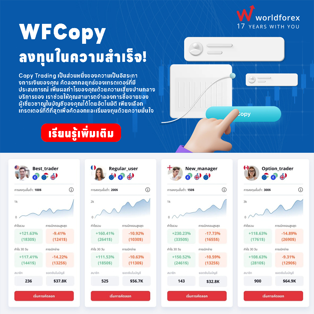 worldforex_th's tweet photo. 🚀 WFCopy – เทรดง่าย กำไรไว!
Copy Trading ช่วยให้คุณคัดลอกกลยุทธ์จากเทรดเดอร์มืออาชีพ เทรดได้แม้ไม่มีเวลา!  เริ่มต้นเลยวันนี้!
✅ เทรดได้แม้ไม่มีเวลา
✅ คัดลอกเทรดเดอร์ที่ประสบความสำเร็จ
✅ ควบคุมความเสี่ยงได้ตามต้องการ
✅ ระบบอัตโนมัติ เทรดแทนคุณ 24/7
https://t.co/2fqedG2fTd https://t.co/P2guAiP8aN