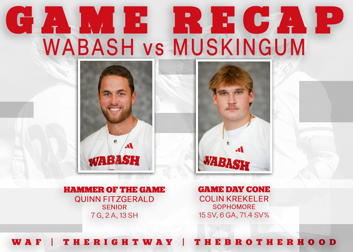 WabashLax's tweet image. (Win)cinnati.

Full team effort from the guys last night in the Queen City. Back in action next weekend in Ada, Ohio vs Ohio Northern.

🔨 Quinn Fitzgerald
🍦 Colin Krekeler

⭐ Eli Backus
⭐⭐ Evan Bair
⭐⭐⭐ Luka DiFilippo

#WAF | #TheRightWay | #TheBrotherhood