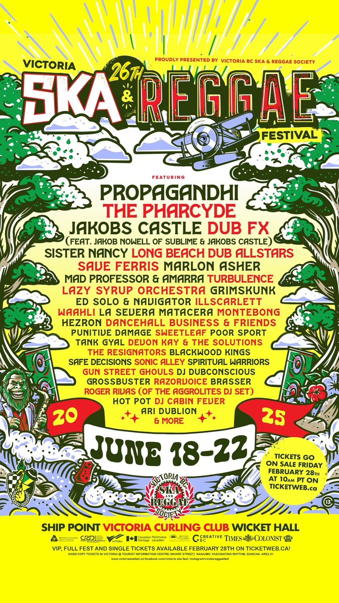 Victoria Ska & Reggae Fest (@victoriaskafest) on Twitter photo This year's festival headliner is one of Canada’s most beloved punk bands, <a href="/propagandhi/">PROPAGANDHI</a>!
They may have written “Ska Sucks” over 30 years ago, but we don’t hold grudges!
Individual tickets on sale this Friday. Full fest and VIP on sale now!
tinyurl.com/nbat4e97 This year's festival headliner is one of Canada’s most beloved punk bands, <a href="/propagandhi/">PROPAGANDHI</a>!
They may have written “Ska Sucks” over 30 years ago, but we don’t hold grudges!
Individual tickets on sale this Friday. Full fest and VIP on sale now!
tinyurl.com/nbat4e97