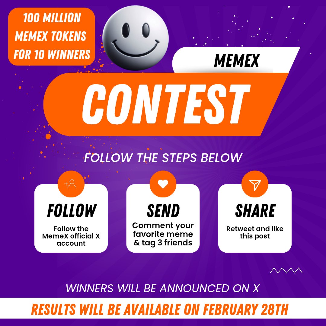 MemeX CONTEST 🎁

10 Winners 🔥

100.000.000 $MemeX token 🎉

#memecontest
#ContestAlert
#contest

🎁 Claim your 2,000,000 MemeX now! 🎉
🔒 No wallet connection required! ✅
🌐 memex1.planc.space 🌍

#MemeX #Airdrop #Crypto #CryptoGiveaway #Blockchain #CryptoRewards