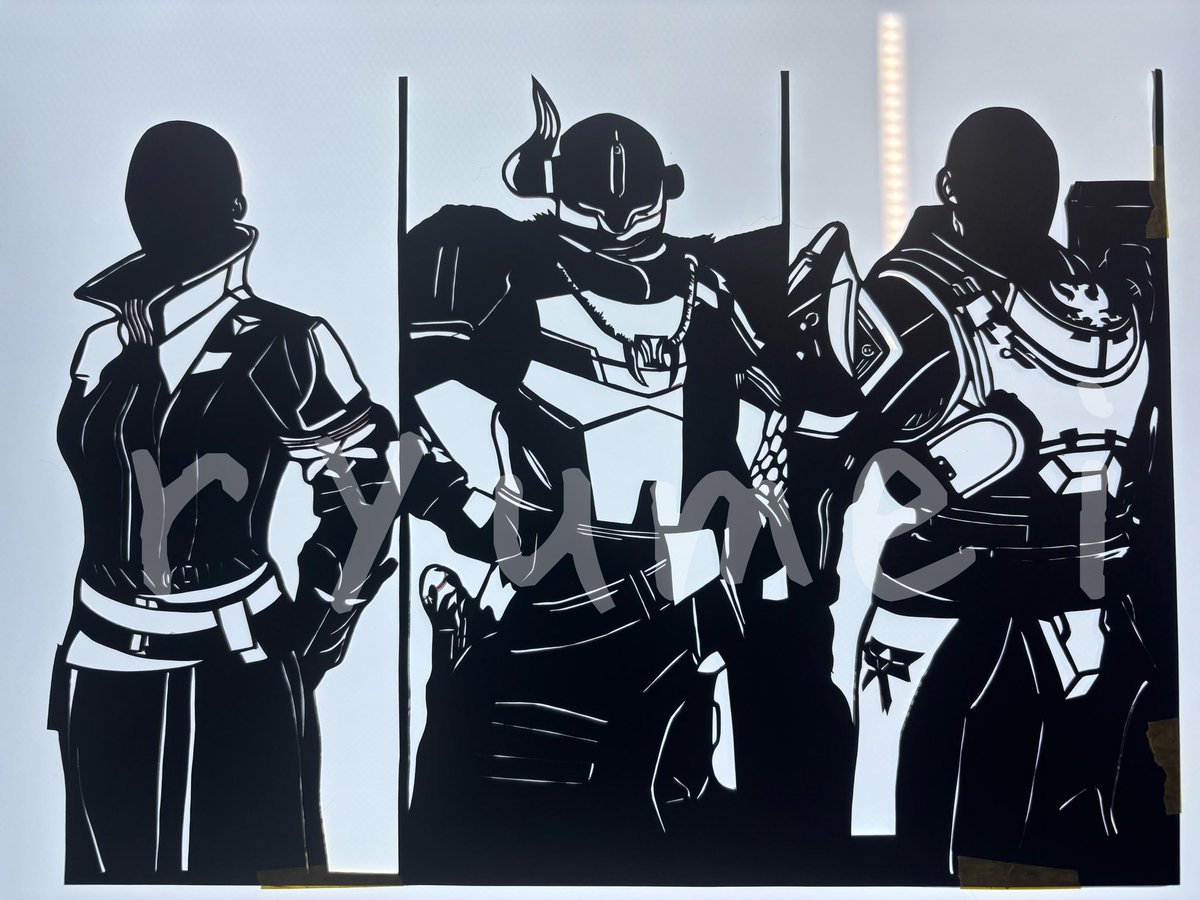 今日はここまで。
細かい所は明日やります

#Destiny2Art 
#切り絵