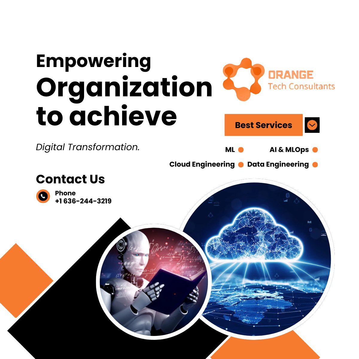 OTechConsults's tweet photo. In today's rapidly changing tech landscape, businesses must adopt groundbreaking solutions to stay ahead. At Orange Tech Consultants, we connect innovation and practical application.
#DigitalTransformation #AI #CloudComputing #MachineLearning #BusinessGrowth #BigData #OrangeTech https://t.co/opVeSaeuZr