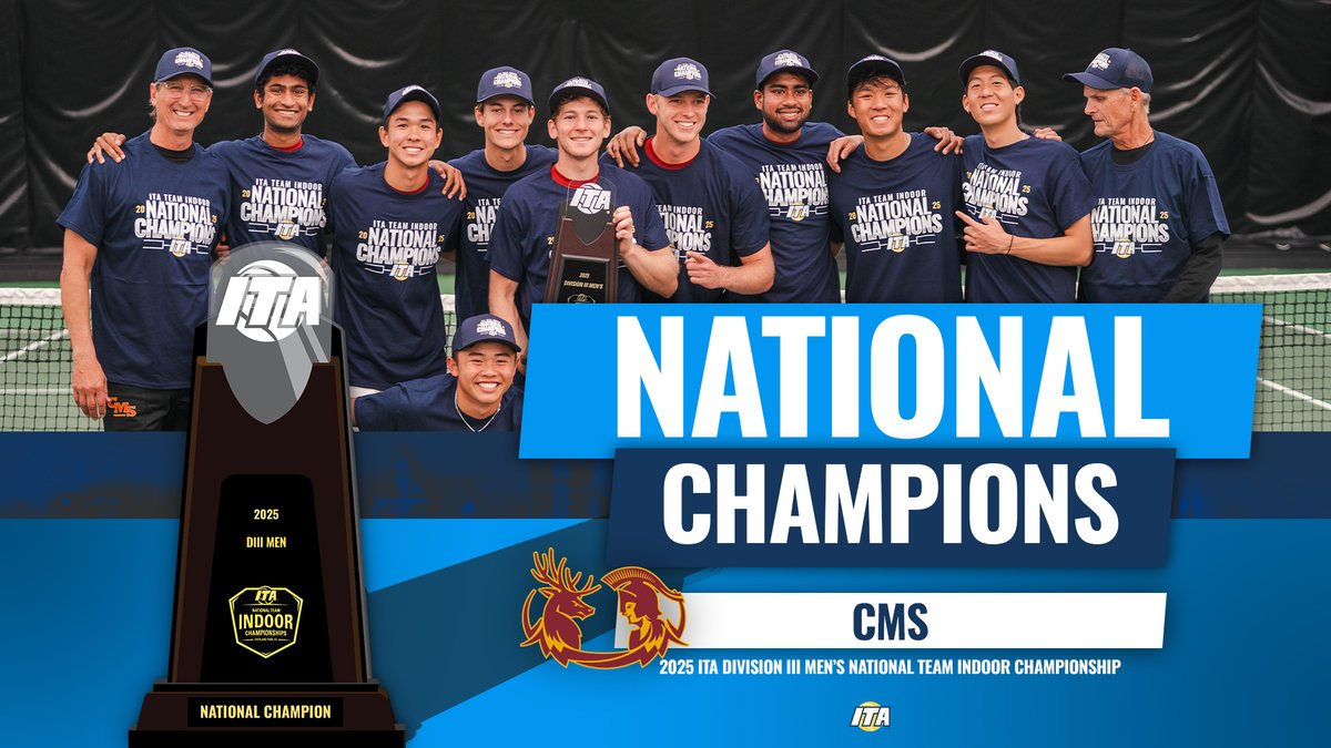 Bringing A Title Back To California 🏆

CMS wins the 2025 ITA Division III Men's National Team Indoor Championship!

#WeAreCollegeTennis | #ITAIndoors