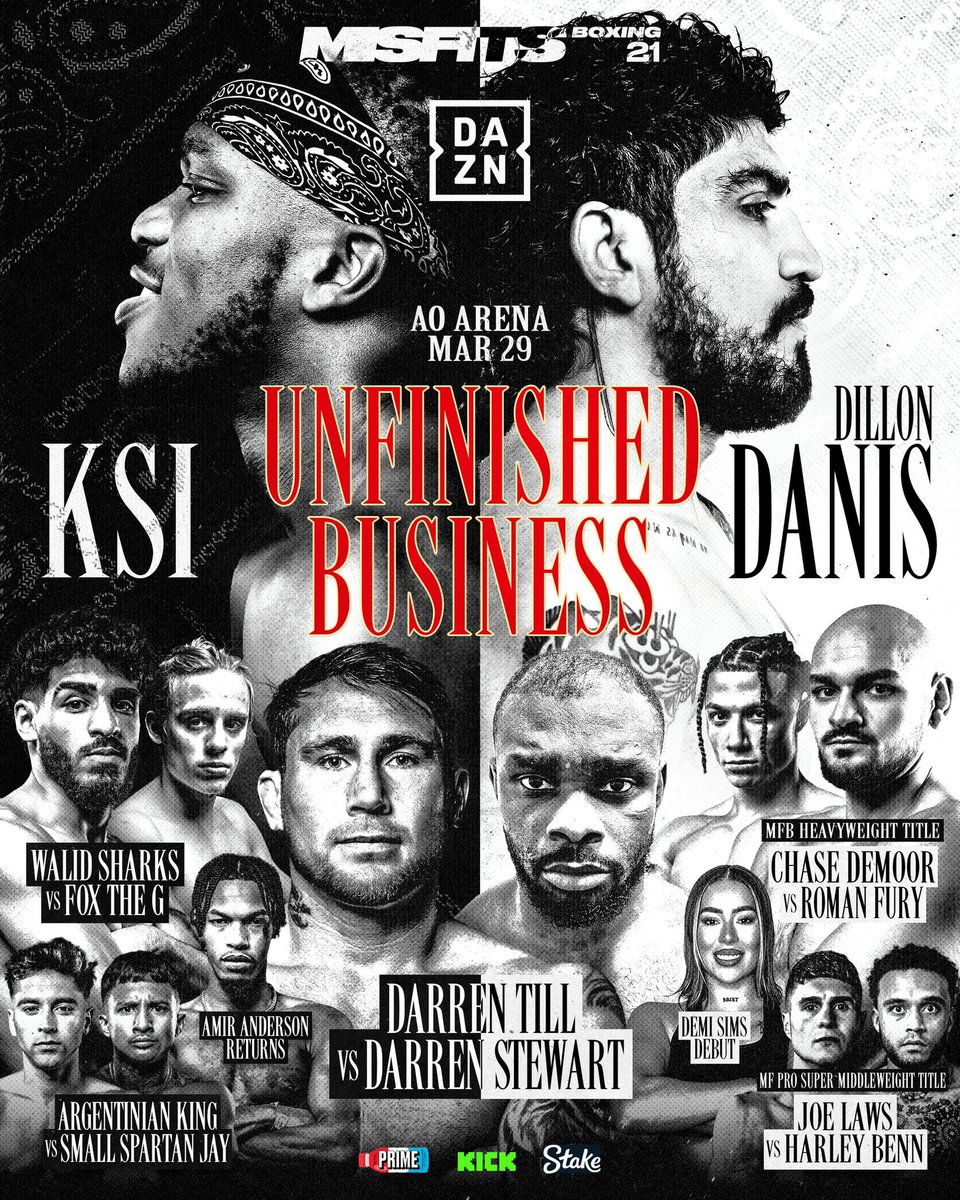 BoxdInPromotion's tweet image. FULL CARD ANNOUNCED FOR .@MisfitsBoxing 21: UNFINISHED BUSINESS 🥊

This is going to be a very TECHNICAL card from start to finish 🔥

👀DON’T BLINK👀

#KSIDANIS #MisfitsBoxing21 #Misfits21 #Misfits21UnfinishedBusiness #MisfitsBoxing