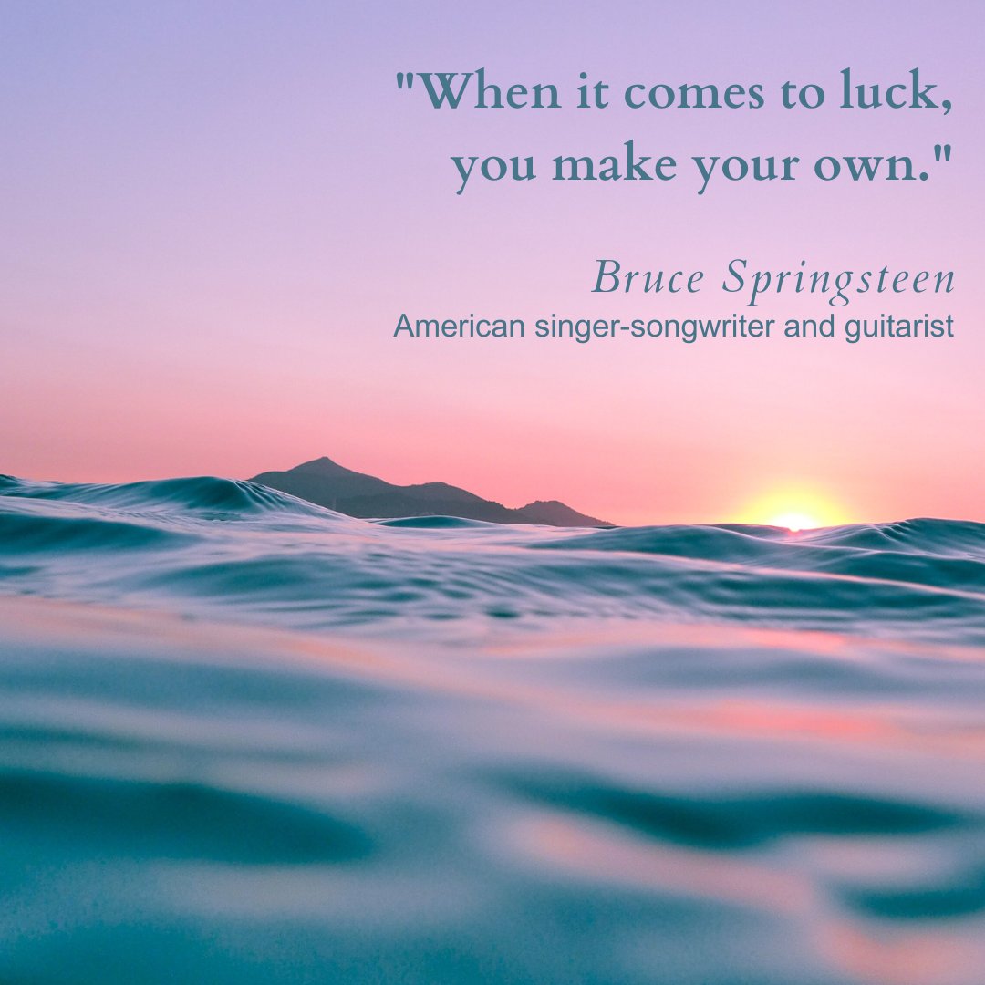 willettedavis1's tweet photo. There is a belief that only lucky people experience good things in life.

Well, sometimes it's time for us to create our luck!

#BruceSpringsteen #Quote #LifeQuote https://t.co/jSpoZsCwEh