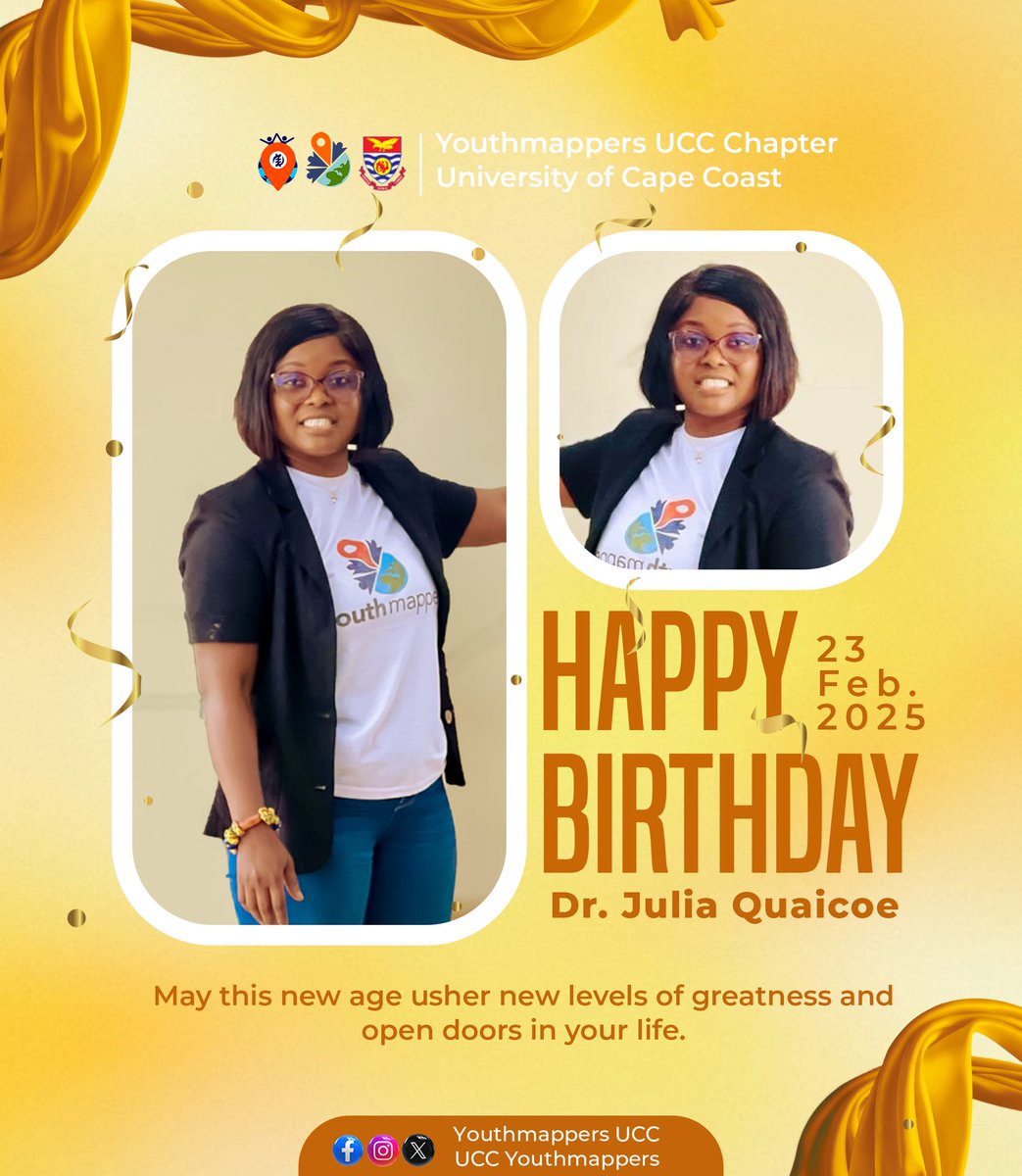 🎉🗺️💫🎂💫🎁💫🎈
Happy Birthday, Dr. Julia!🎉

My mother, your mother, our mother!🎊
We celebrate not only your life but also the impact you’ve had on YouthMappersUCC.

Enjoy your day to the fullest!🥳

With gratitude and best wishes,
The @UCCyouthmappers Community

<a href="/Patron/">Patrón Tequila</a>🎉