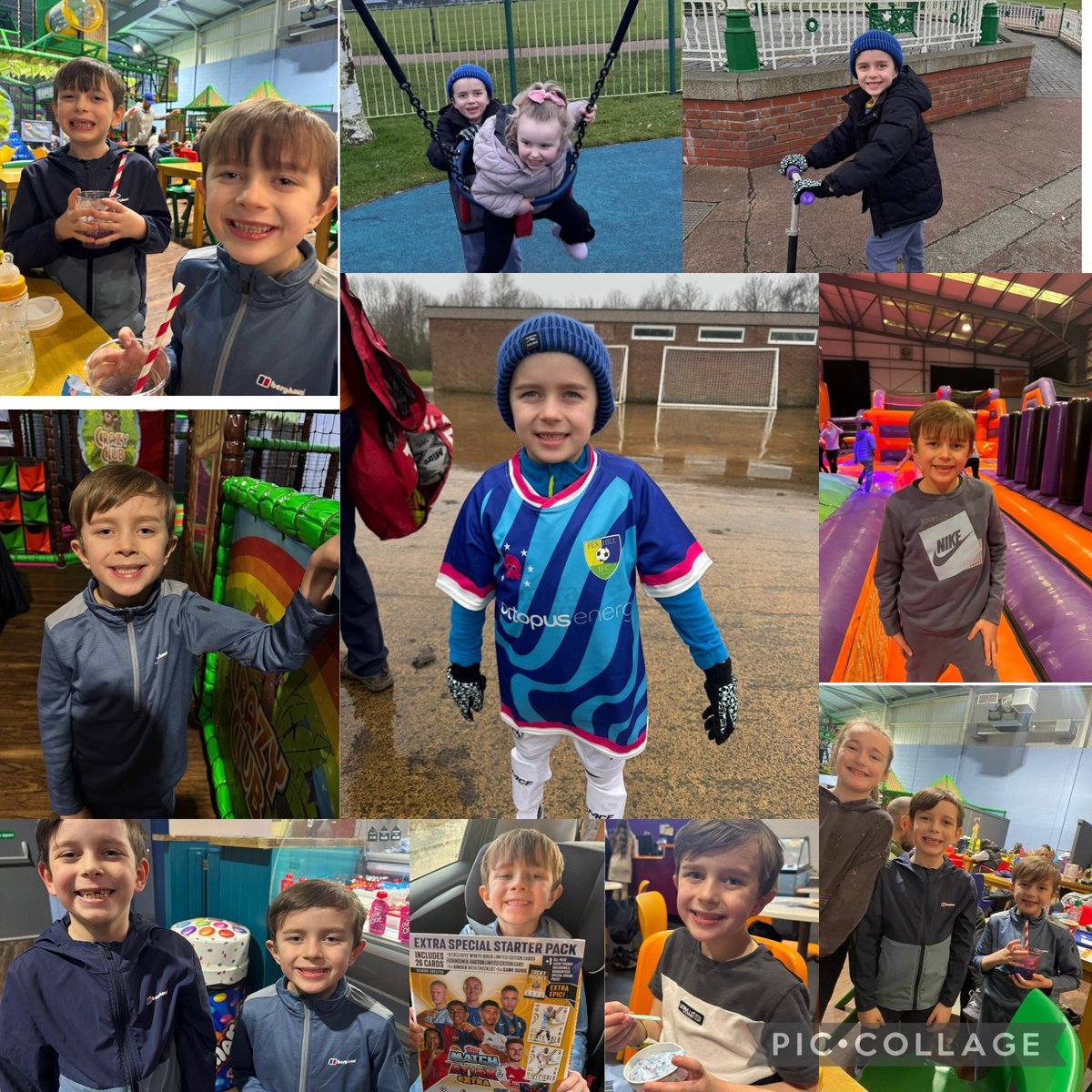 EllJadexo's tweet photo. @FPS_2_Hedgehogs Myles wanted to share some of the fun we have had this half term 🥰🩵 
He played in a football match ⚽️, had fun at the park, he loves pushing is sister Luna on the swings! went on bike &amp; scooter rides, went for ice cream 🍦and been to crazy club &amp; velocity with family ❤️ https://t.co/Yb6L8y4dDO