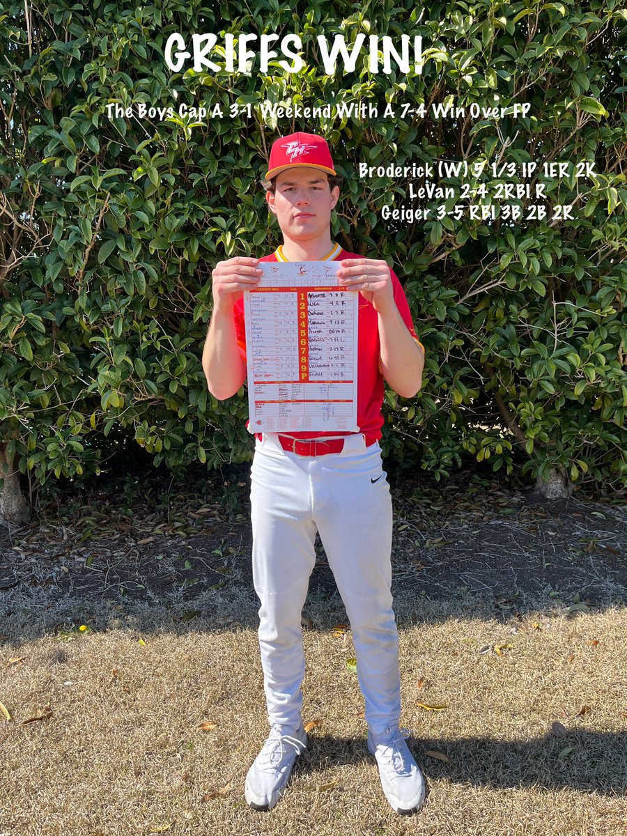 CHCBaseball's tweet photo. Keep Counting⦠3-1 Weekend.
Boys Home Opener At The βStell On Saturdayππ
#GoGriffs | #PACKTHESTELL
@CHCAthletics | @divIIbaseball | @PGordonPBR | @CACC01 https://t.co/7ztYYq9hfJ