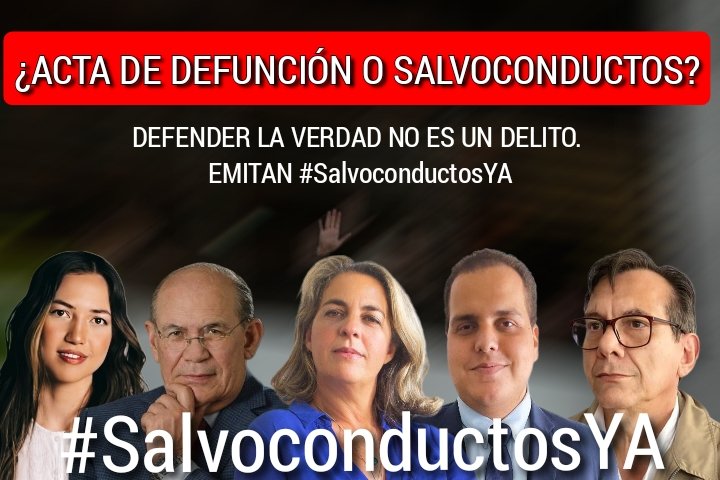 Los 5 asilados en la Embajada de Argentina resguardada por Brasil se conviertieron en REHENES de un régimen criminal. 
Sin agua, sin medicina, sin alimentos y sin electricidad. Siendo asediados día y noche. 
Exigimos actuación de agentes competentes y EMITAN LOS #SalvoconductosYA