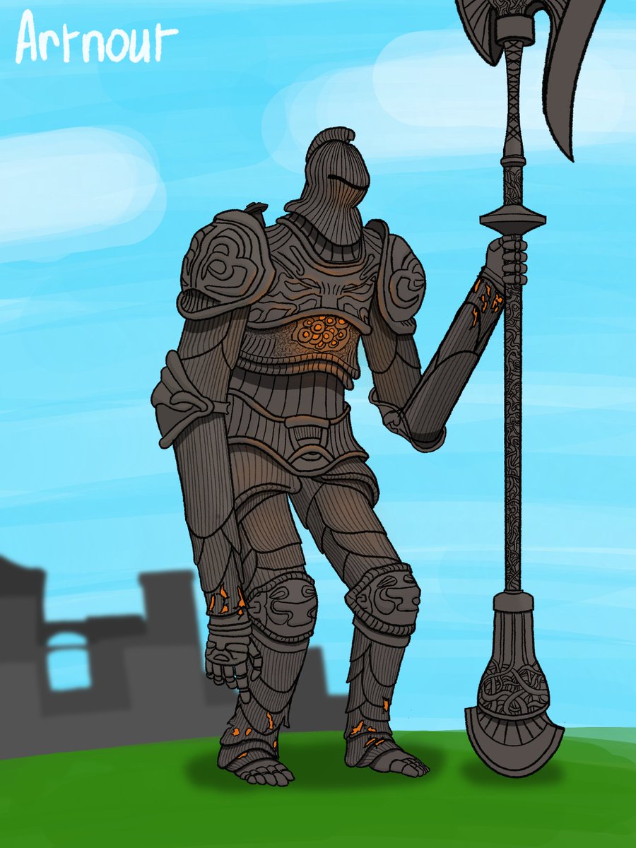 artnout_'s tweet image. #EldenRing - Guardian Golem

I drew one about a year ago (16th of februari), so I figured I would draw one again and see if I (hopfully) improved (also, new pfp)