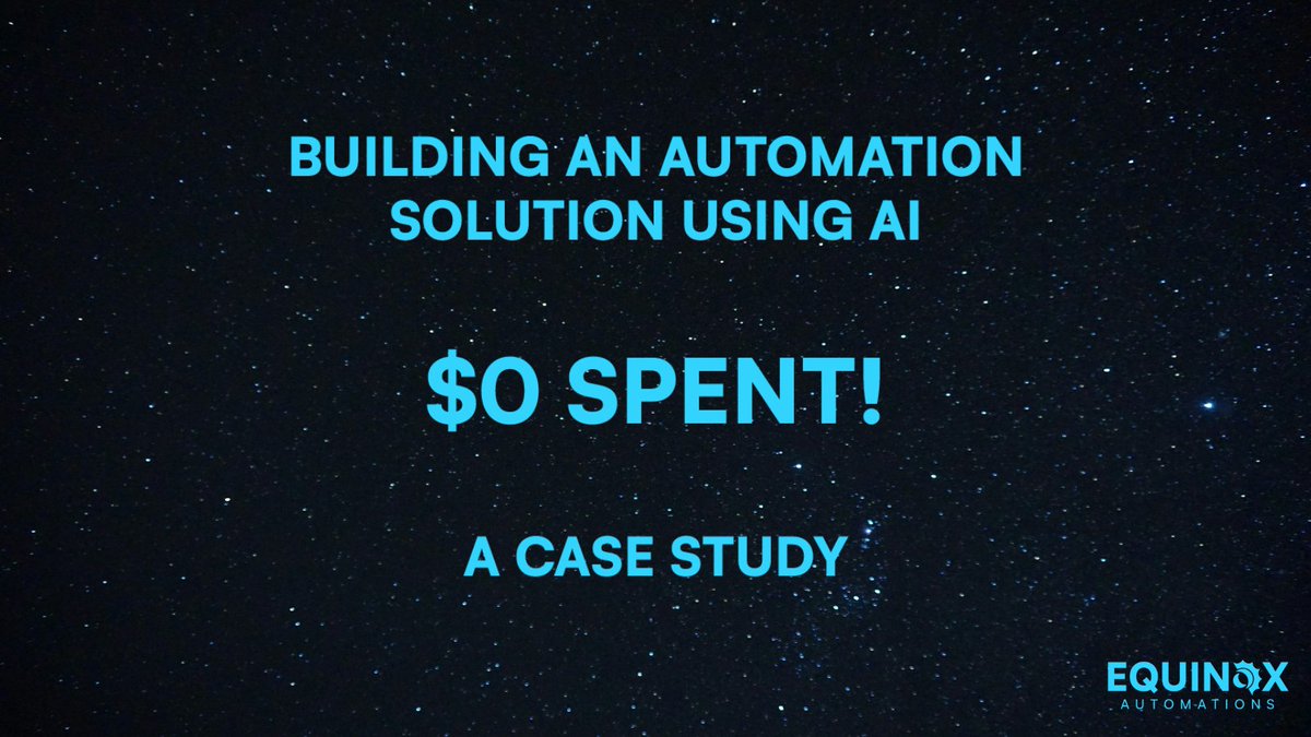 HOW I USED AI FOR FREE TO DEVELOP ONE OF MY FIRST AUTOMATION SOLUTIONS FOR A CLIENT

Short 🧵
