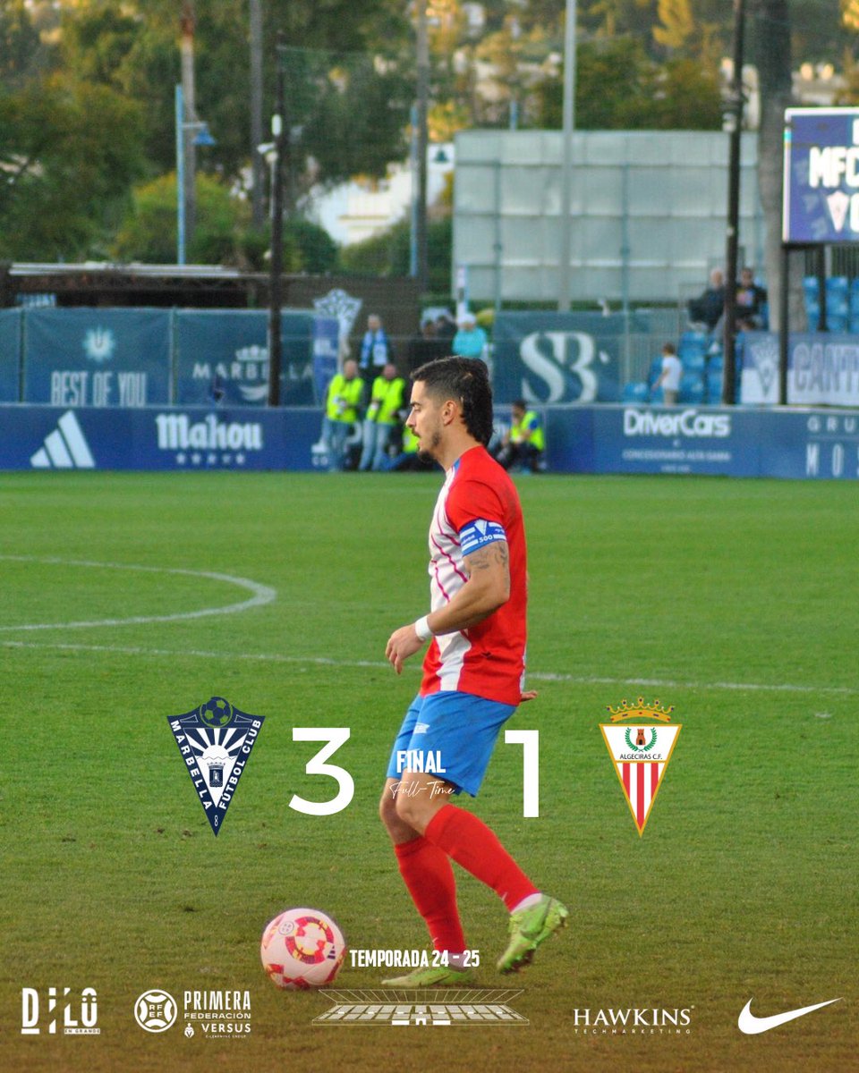 AlgecirasCF's tweet image. ⏹️ Final en el Dama de Noche.

Derrota del Algeciras (3-1) ante el Marbella.

Gracias a nuestra afición por el apoyo. 🔴⚪ #MarbellaAlgeciras #VamosAlgeciras