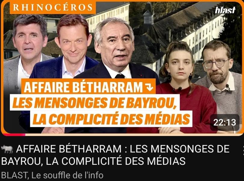 Encore un bon Rhinocéros
<a href="/sco_lumi/">Lumi</a> et <a href="/UsulduFutur/">Usul</a> reviennent sur le traitement mediatique de l'affaire Betharram
De l'exposition de faits de pedophilie protégés, transformés en "scandale inventé par la gauche" pour fragiliser le pouvoir
Via <a href="/blast_france/">BLAST, Le souffle de l'info</a>

youtu.be/RAiNvh2WHhU?si…
