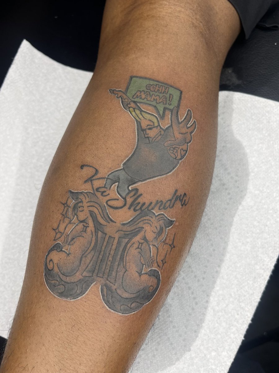 inknatti's tweet photo. Johnny bravo Tattoo I did https://t.co/9T9B0o9bK5