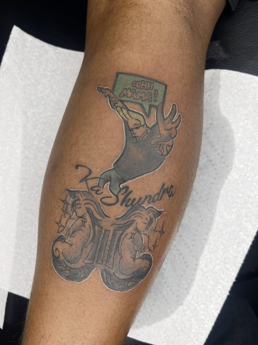 inknatti's tweet photo. Johnny bravo Tattoo I did https://t.co/9T9B0o9bK5