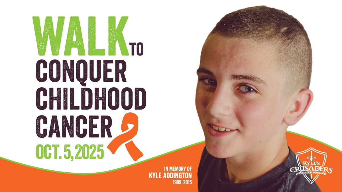 Kyles_Crusaders's tweet photo. SAVE THE DATE: @Kyles_Crusaders Walk to Conquer Childhood Cancer 🎗️🎗️Walk for Kyle, Fight for a Cure! https://t.co/uFGYqtngNq https://t.co/CtTbYtEEMw