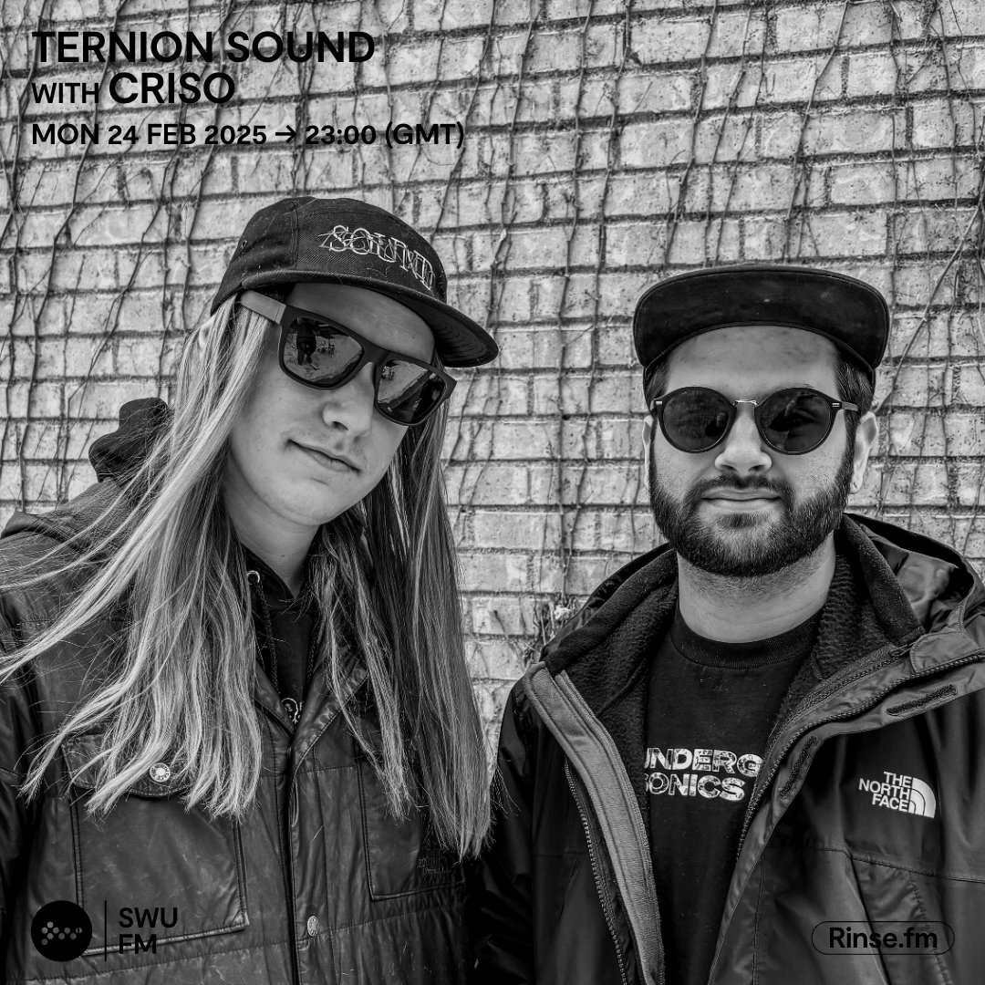 Live it's: Ternion Sound

Ternion Sound monthly SWU residency featuring Criso

Rinse.FM 103.7FM &amp; DAB #SWUFM