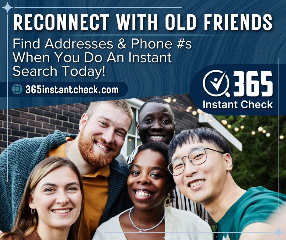 365instantcheck's tweet image. Life happens, but that doesn&apos;t mean we have to lose touch! See what everyone is up to when you run their name through our instant search today. 

💻365instantcheck.com

#instantsearch #personalinformation #publicinformation #365instantcheck #findyourfriends