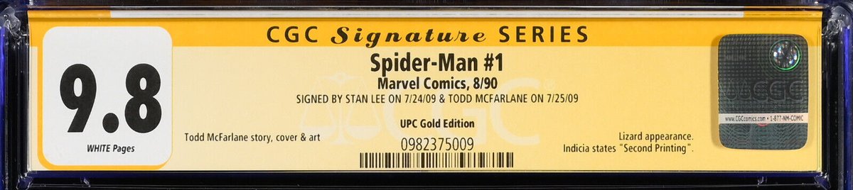 Who wouldn't want a Spider-Man 1 comic signed by both Stan Lee and Todd McFarlane?

SPIDER-MAN 1 UPC GOLD NEWSSTAND EDITION CGC 9.8 SS X2 STAN LEE TODD MCFARLANE
🔗 ebay.com/itm/3760013803…
#Comics #eBay #Auction #Ad