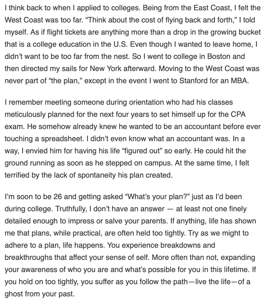 I thought I'd spend most of my 20s in NYC, but I recently moved to SF. Life keeps reminding me why I no longer hold onto any plans too tightly as comforting as they might be.

dennisxiao.substack.com/p/on-not-havin…