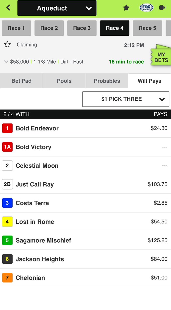 JLaCova's tweet photo. @HorseToWatch can this be correct?
$2.85 pick 3. And a $7 double?? https://t.co/gFAVw7WrGL