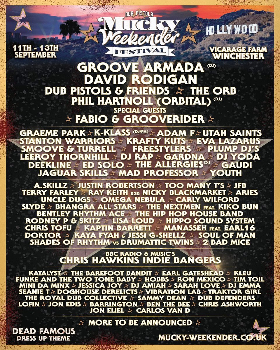 Have I told you I’m playing <a href="/muckyweekender/">muckyweekender</a> this year? 🤩🤩🤩
Chuffed to be with the 90’s gang of <a href="/graemepark/">Graeme Park ⭐️⭐️</a> and <a href="/Rumo_kk/">Russ Morgan K-Klass</a> and <a href="/shadesofrhythm/">Shades Of Rhythm</a>