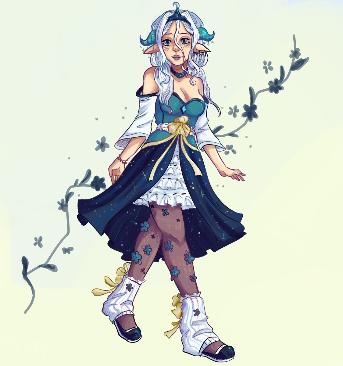 Another beautiful art piece for Lanoira done by <a href="/hickornneee/">Hickory</a> 🩵🥰 she’s my favorite lil bean!