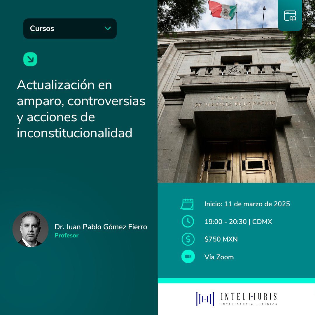 Inteli_Iuris's tweet photo. Que los cambios en los medios de control constitucional no te rompan el corazón ni la cabeza. Dominalos antes que nadie con el Profesor @JPgomezfierro 
Conoce más en aquí:  https://t.co/BHeo4rkBtG 
#ReformasConstitucionales #Amparo #DerechoConstitucional https://t.co/tvpgK5cWV1
