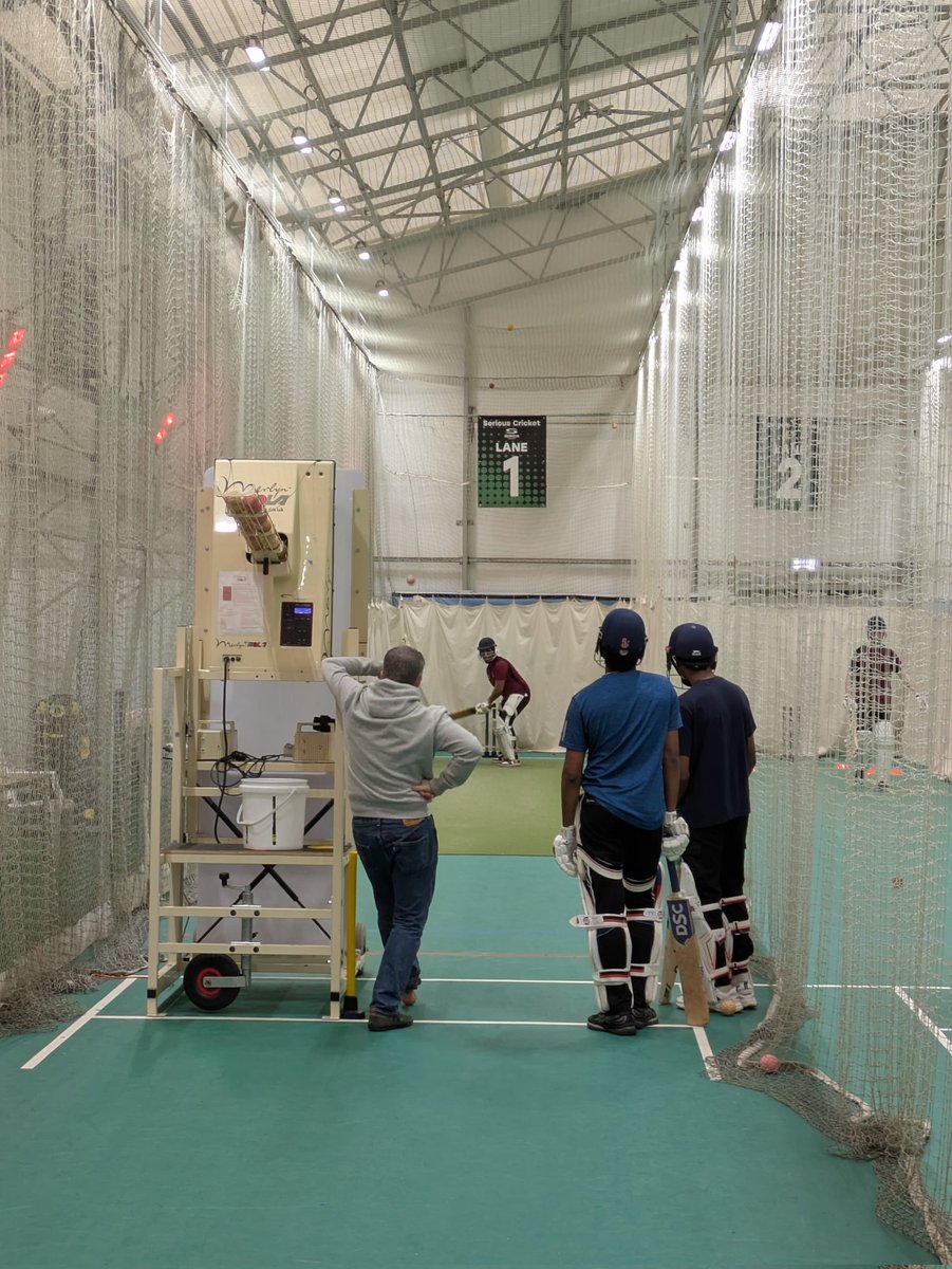 Our U15 &amp; U17s working hard at training this morning, playing spin was the theme, Merlyn was proving tricky to get away, bowling some good areas!!