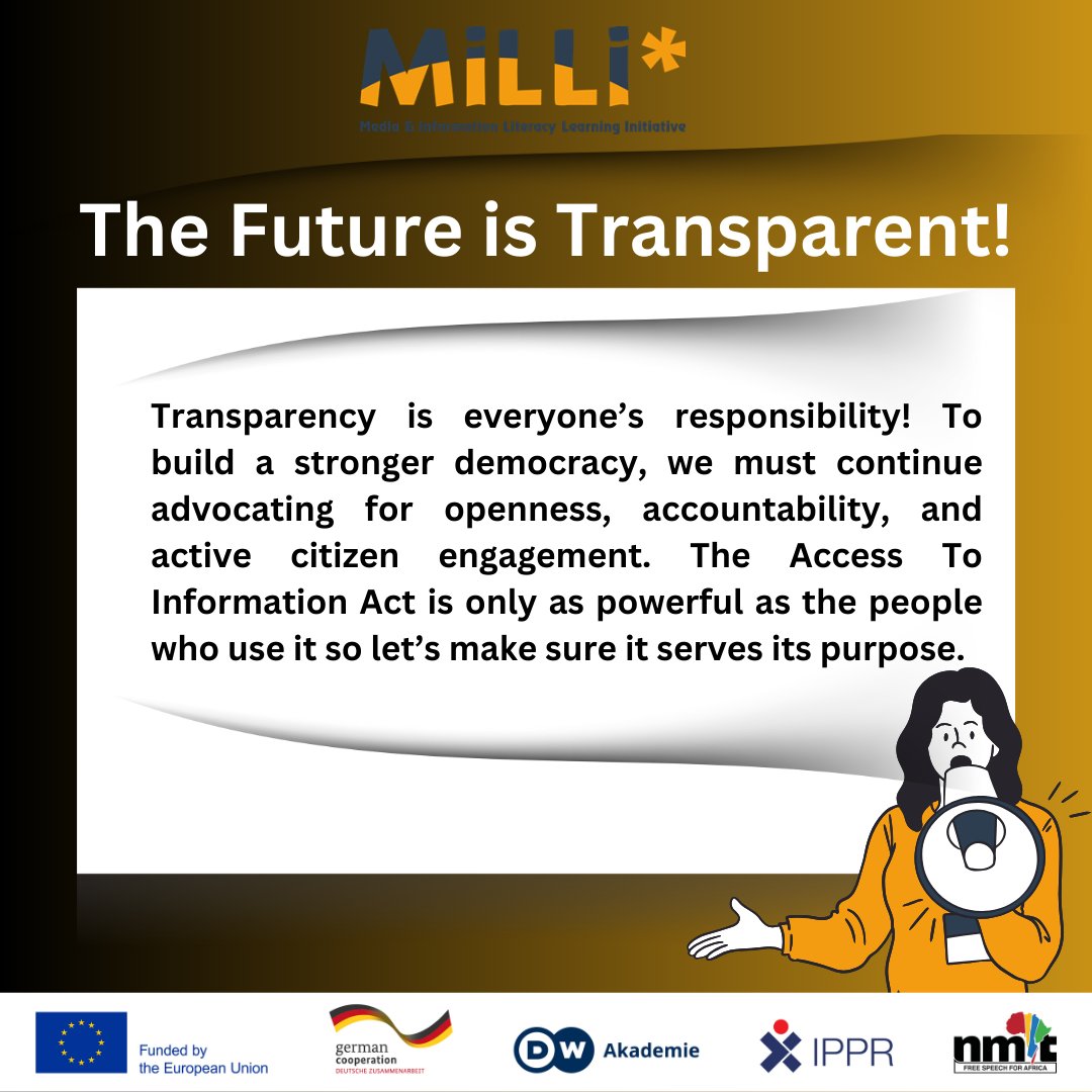 📢 IT STARTS WITH YOU!
 🔹Speak Up! Demand transparency from institutions.💬
🔹 Stay Engaged! Join discussions, attend forums, and participate in advocacy efforts. 📢
🔹 Educate Others! Share knowledge about the ATI Act and empower your community. 📚
🔹 Connect with Institutions!
