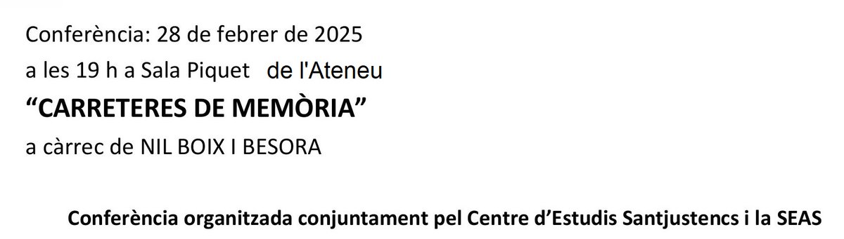 Centre d'Estudis Santjustencs (@cesantjustencs) on Twitter photo 