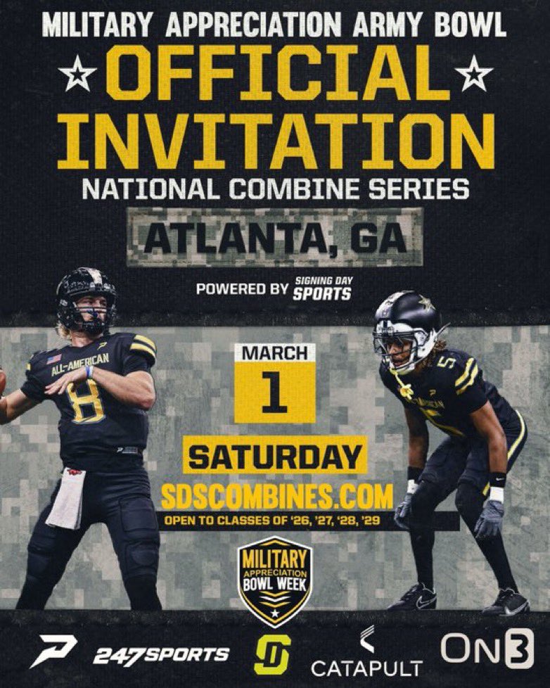 Thank you to <a href="/JJKilgore_SDS/">JJ Kilgore</a> for inviting me to the army bowl camp!!! #TPW
<a href="/CoachDixon11/">Nick Dixon</a> <a href="/Coach_Jolly/">Nick Jolly</a> <a href="/Coach_Caskey/">Adam Caskey</a> <a href="/PrepRedzone/">Prep Redzone 🏈</a> <a href="/peedeesportss/">Pee Dee SC High School Sports Page</a> <a href="/HighSchoolBlitz/">High School Blitz</a>
