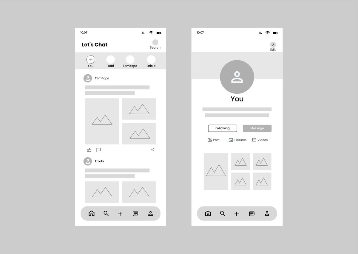 Daniel_UIDesign's tweet image. Created a 2screen wireframe for an imaginary social media app.
Your reviews and corrections will be appreciated.
#UIUX #UIDesign