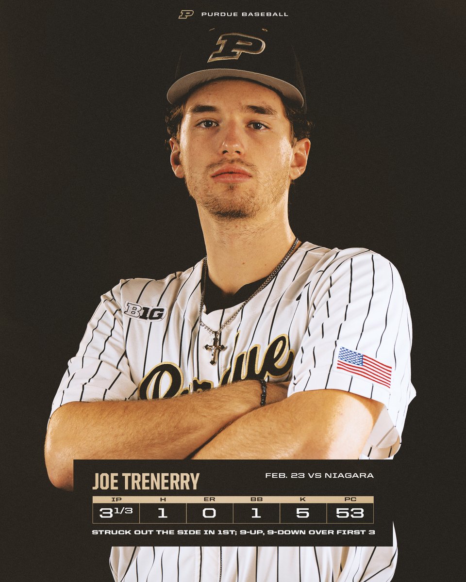 Loved what we saw from @Joe_Trenerry as he made the most of his 50 Pitches in his 1st collegiate start. #BoilerUp 😍

Joe became our 1st true freshman to make a weekend start on the mound since 2022.