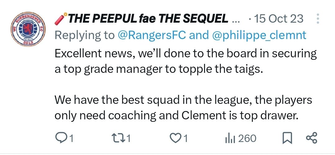 CaptainCalmac42's tweet photo. Time to roll out these belters the day they appointed him 😭😭 https://t.co/GVB126A1H4