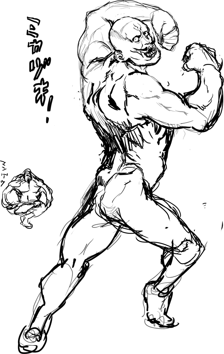 0257
キャララフ: 裸族王バファムーン
先の逆は初期ラフがそのまま立ち絵になる。
一発目に描きだしたそれがそのままってのもよくあるのだけど、
バファムーンは高速だったね。なんだろう…怖っ

#ランス10 
#ランスシリーズ 