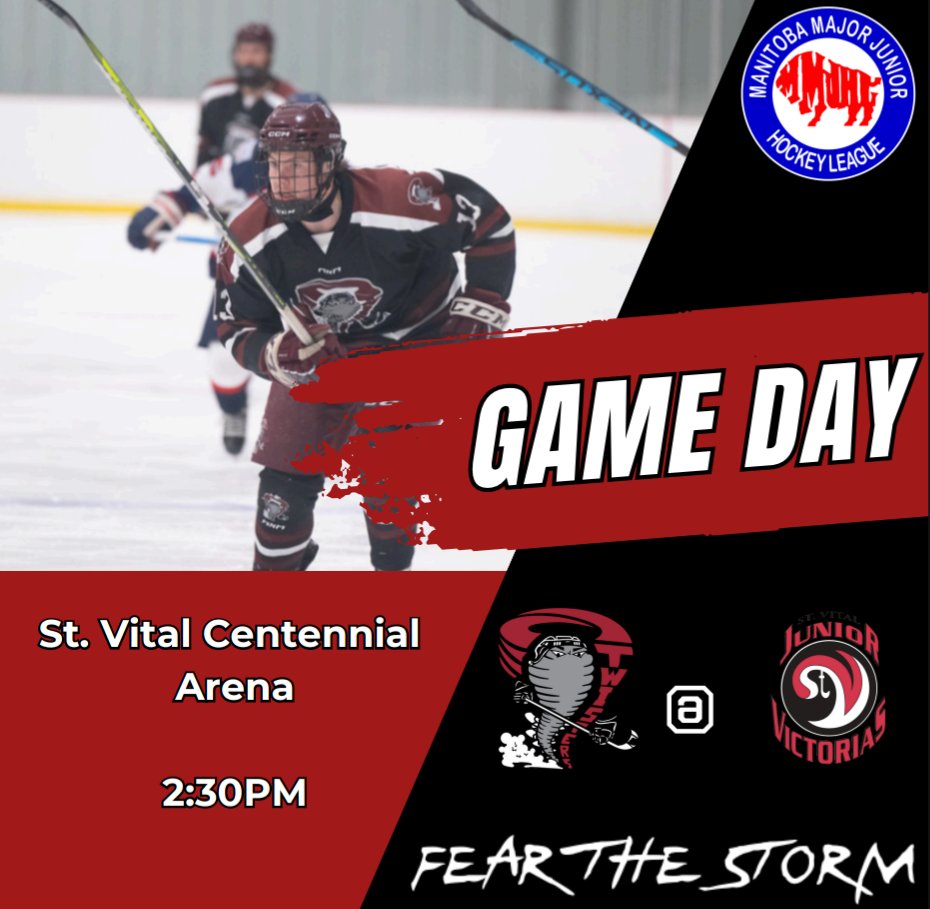 Game day! 🌪️🏒
Twisters are on the road in St. Vital this afternoon.

📍St. Vital Centennial Arena
⏰ 2:30PM