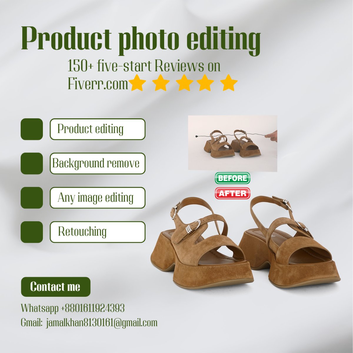 fasteditor24's tweet photo. 📢 Need High-Quality Product Photo Editing? Let’s Talk!
 I’ve worked with many clients worldwide and received 150+ five-star reviews on Fiverr!  👉 DM me on WhatsApp+8801611924393 
💍 Or email me at: jamalkhan8130161@gmail.com https://t.co/bGuiUKnyVp