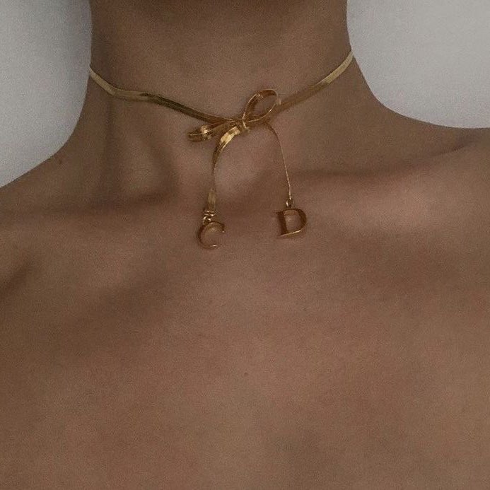 christian dior bow necklace