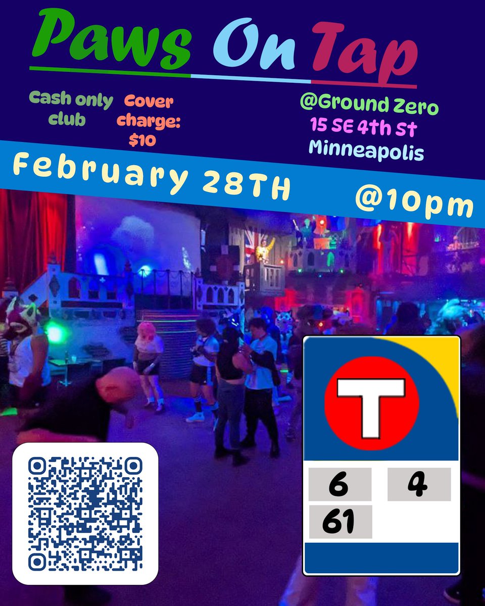 PawsOnTap's tweet photo. Less than a week away! Come to shake your tail off this Friday at Paws on Tap🌟

  🐾 Ground Zero MPLS
  🐾 10PM, Friday, Feb. 28th
   🐾 21+ | $10 Cash only

More info at: https://t.co/KpHivlqtY1

#PawsOnTap #MNFurs https://t.co/ooBgWKmjMC