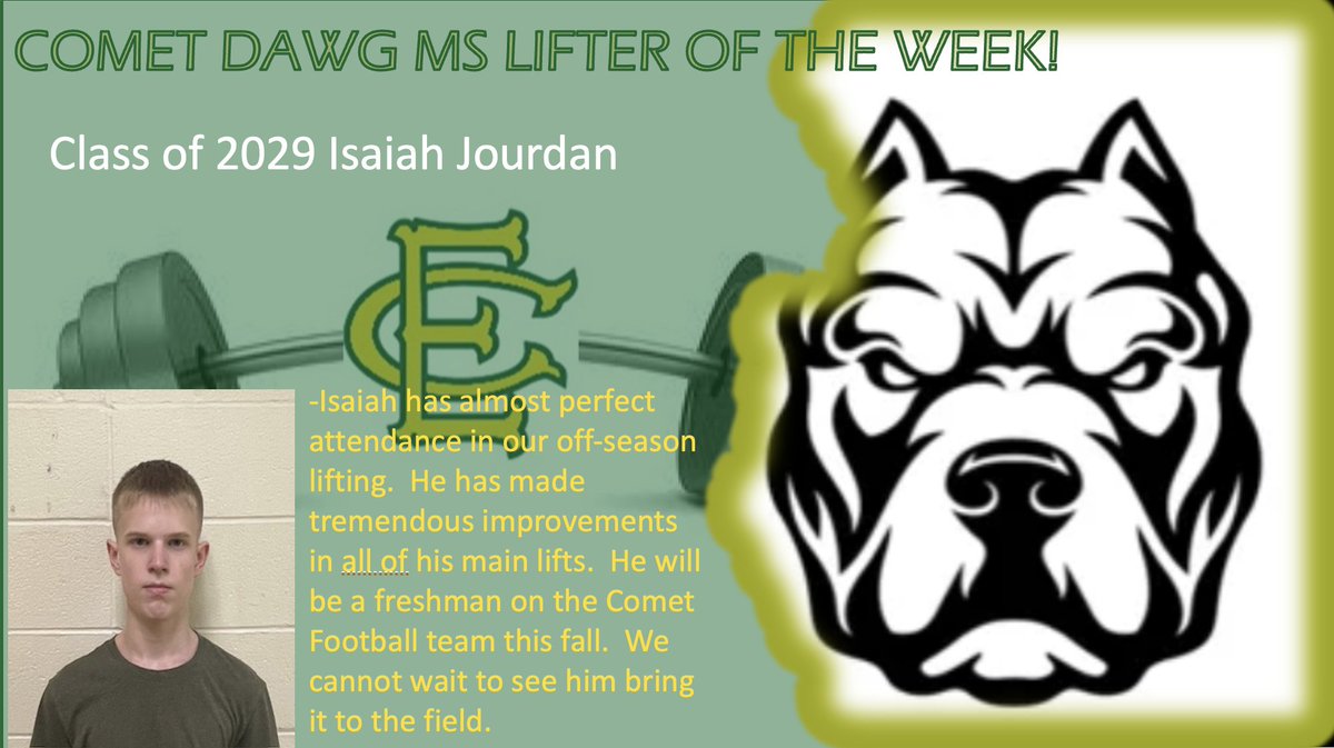 Middle School Comet Dawg of the week is Class of 29 Football Stud <a href="/IsaiahJourdan10/">Isaiah Jourdan</a>